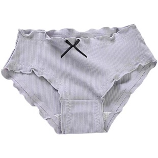 买3送1日系花边棉质内裤女抗菌纯棉裆性感中腰大码女式三角内裤头