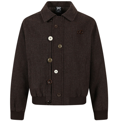 原创美拉德纽扣装饰翻领工装外套