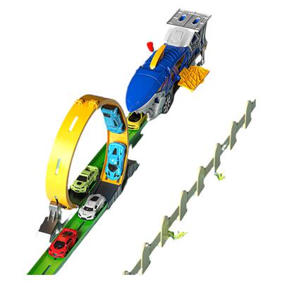 儿童弹射轨道车闯关大冒险玩具男孩机械鲨鱼弹射车男宝宝3到6岁