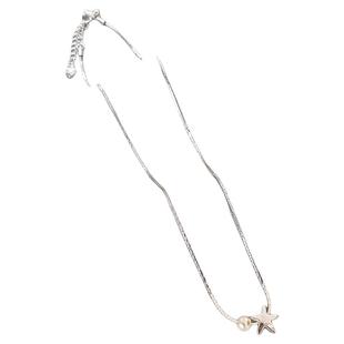 银色小星星珍珠吊坠项链女2026新款脖子配饰高级感轻奢小众锁骨链