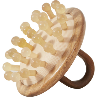 指环按摩梳绿檀木黑檀头部经络梳头皮不卡发实木小梳子顺发便携式