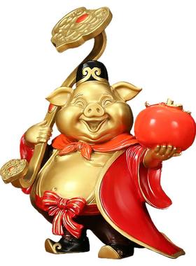 吉善缘猪八戒娶亲纯铜彩绘摆件