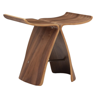 丹麦Butterfly Stool 蝴蝶凳日式创意换鞋凳原木色矮凳边几弯板椅