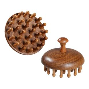 天然檀木经络按摩梳旗舰店贴合头皮手持木梳子家用头疗刷按摩舒缓