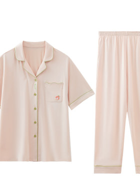 情侣睡衣套装短长居家服套装红豆