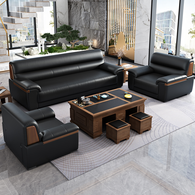 办公室沙发简约现代新中式商务会客会议接待用休闲 ??办公沙发组