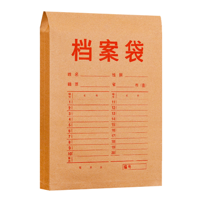 100个牛皮纸档案袋250G加厚
