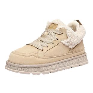 星期六棉鞋厚底雪地靴女2024冬季新款舒适毛里靴保暖加绒短靴子