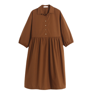 上班族孕妇职业装衬衫裙长款大码孕妇装春夏装2026新款纯棉连衣裙