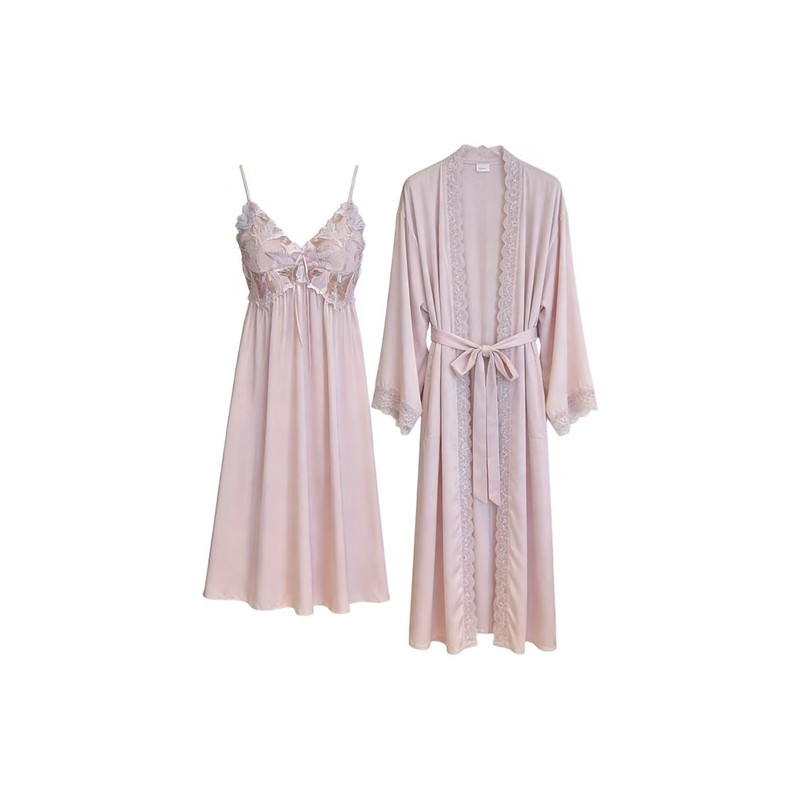 高级温柔纯欲镂空花朵真丝睡衣女