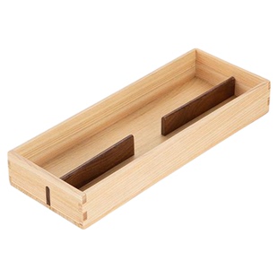 霜山桧木餐具盒家用实木刀叉勺分隔收纳盒餐厅日式木制筷子整理盒