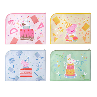 【小猪佩奇联名】日本KOKUYO国誉文件夹文件袋A4试卷收纳袋L型开口大容量学生用资料收纳册插页式高颜值限定