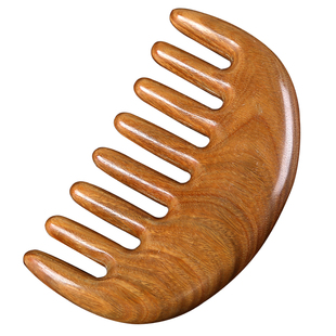 家用绿檀木按摩梳 天然绿檀木点穴头颈经络按摩木梳头皮脱发梳子