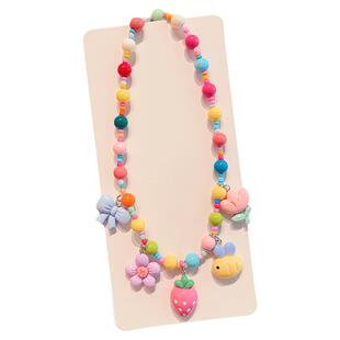 儿童可爱卡通玩具项链装饰品小女孩彩色串珠吊坠首饰宝宝公主配饰