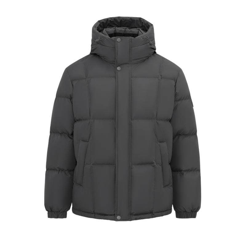 雪中飞2025冬新款男士短款连帽羽绒服商务休闲爸爸款加厚保暖抗寒