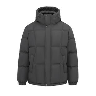 雪中飞2025冬新款男士短款连帽羽绒服商务休闲爸爸款加厚保暖抗寒