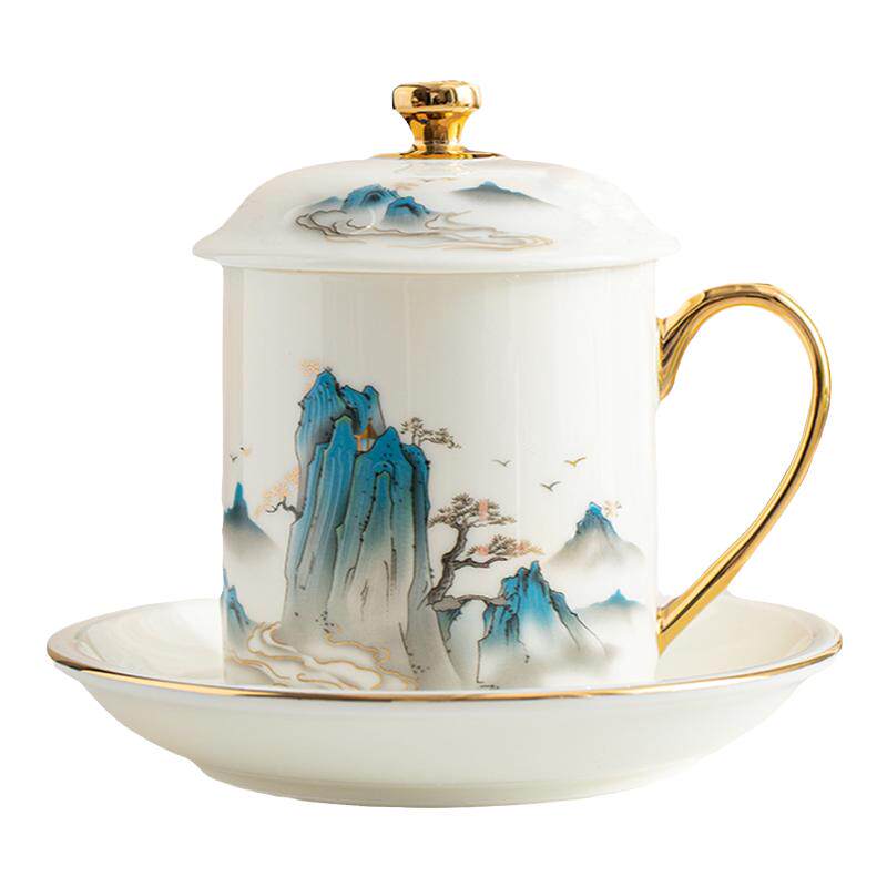 羊脂玉瓷办公室泡茶杯