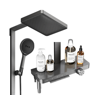 九牧卫浴官方厨卫自营花洒钢琴按键置物台喷头丝雨巨幕淋浴器套装