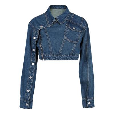 个性设计感不对称拉链短外套