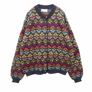 vintage古着孤品森系手工钩花文艺学院马海毛复古少女开衫毛衣10