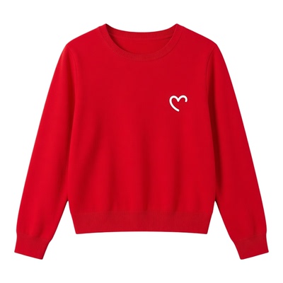 2026本命年红色加绒短款卫衣女