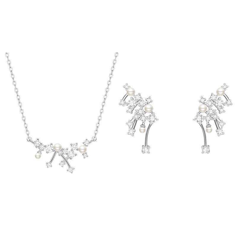 【自营】HEFANG Jewelry/何方珠宝方糖系列 时尚小星云耳环锁骨链