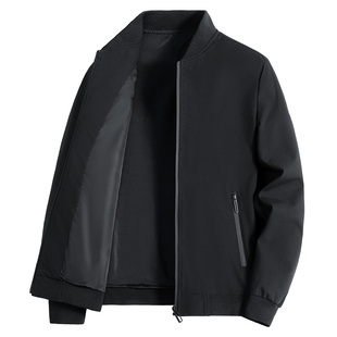 花花公子加绒加厚行政夹克男2025新款中年爸爸宽松休闲外套男秋冬