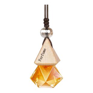 车载香水香薰吊坠汽车挂饰持久淡香精油车内挂件悬挂式玻璃瓶木盖