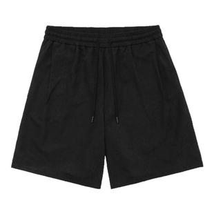 BD健美站夏季肌理感梭织五分裤男简约美式大码黑色运动短裤男宽松