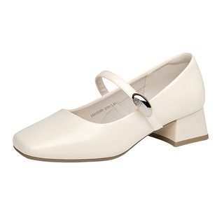 戈美其女鞋2025新款秋季法式配裙子时尚高跟鞋粗跟单鞋玛丽珍鞋子