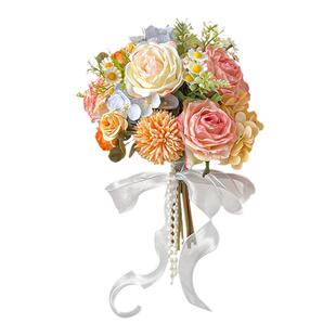 高级感莫奈花园新娘结婚定制手捧花仿真花领证花束订婚宴婚庆假花