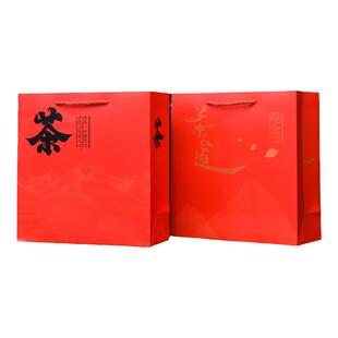 茶叶手提袋红茶绿茶滇红一斤装礼品罐通用购物包装袋高档加厚纸袋