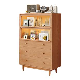 五斗柜实木卧室置物柜简约现代靠墙床尾柜抽屉柜客厅储物柜子立柜