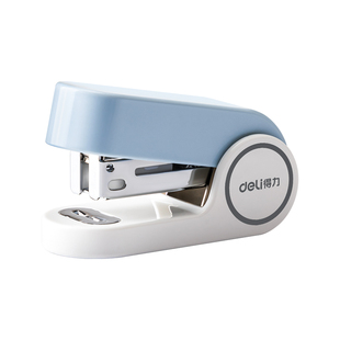 得力迷你订书机小号学生用便捷小型家用钉书机多功能省力高颜值订书器12号钉外卖打包专用定书机装订机办公用
