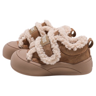 ABCkids儿童棉鞋女童户外毛毛鞋2025冬季新款男童加绒加厚面包鞋