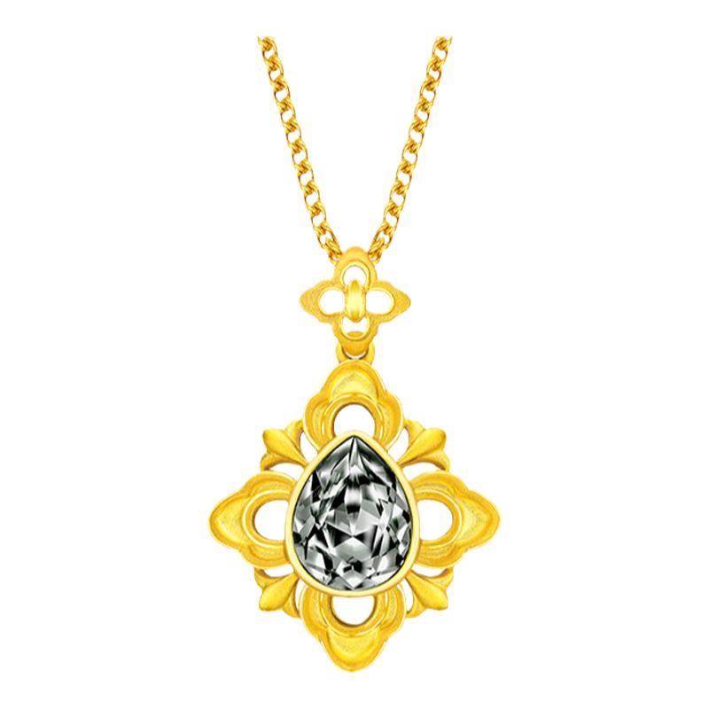 justgold鎮(zhèn)金店歐庭魅影黃金足金吊墜1528011Y
