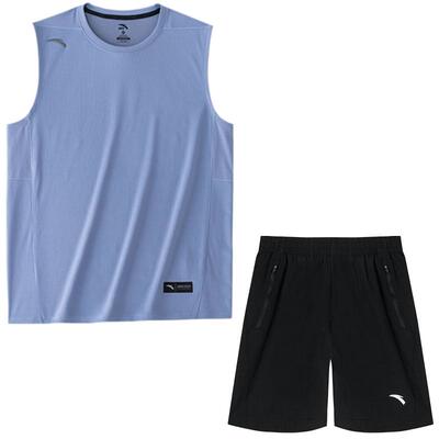 安踏运动套装冰丝男无袖速干衣