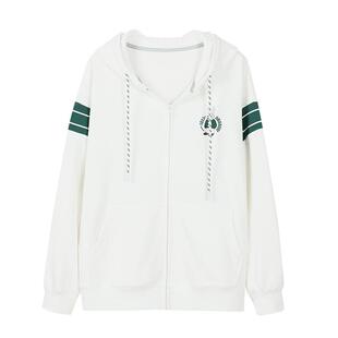 初中生春秋装外套装加绒卫衣少女休闲上衣加厚连帽高中学生青少年