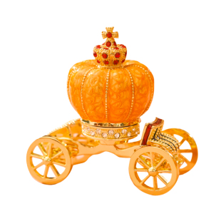A皇家南瓜马车首饰盒小型2025红色新年圣诞生日礼物复古轻奢摆件