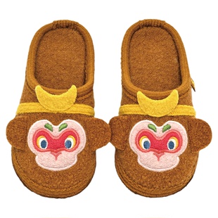 小茸亲子儿童室内拖鞋男女童冬季家居宝宝棉鞋地板静音防滑西游记