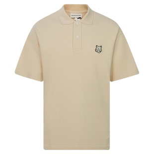 MAISON KITSUNE 春季棉质小标刺绣男士休闲短袖POLO衫银泰百货