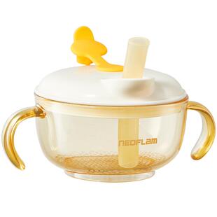 韩国Neoflam宝宝辅食碗婴儿专用吸管碗米糊杯PPSU儿童喝粥吃饭碗
