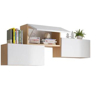 墙上置物架壁挂式客厅壁挂收纳创意书架挂墙壁柜吊柜墙面墙柜实木