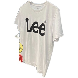 Lee全棉百搭简约宽松黑色logo字母印花T恤LMT0065673RX00F-K14000