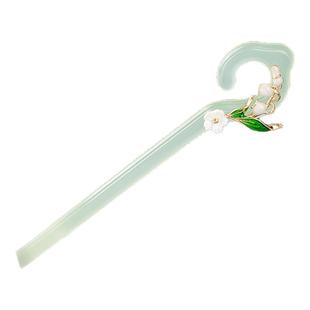 古风素雅发簪子简约现代仿玉醋酸簪古装汉服配饰品日常女盘发发钗