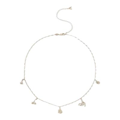 双层超闪锆石锁骨项链