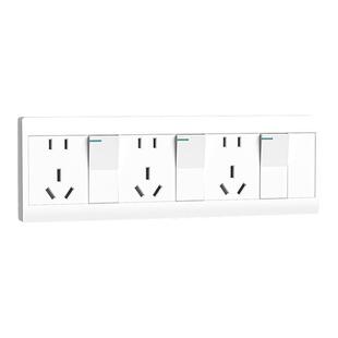 明装三开十五孔开关插座面板20多孔明线明盒厨房专用联排多位插座