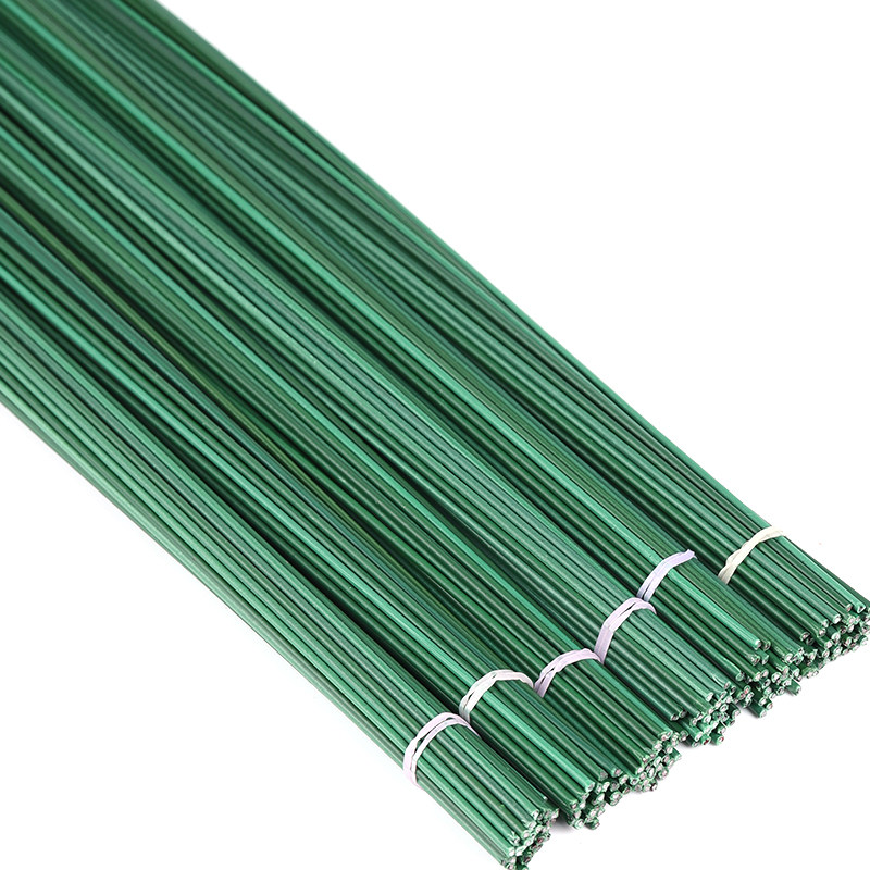 花杆手工花艺铁丝diy花径绿铁丝2号花枝胶包玫瑰花钩织花梗丝网花