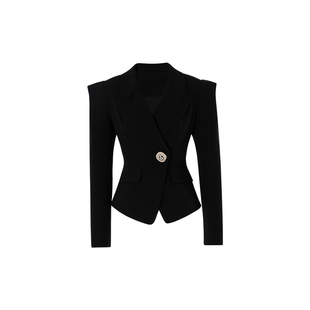 MD依诺【简约干练】2026春季显瘦时尚穿搭一粒扣百搭收腰西装外套