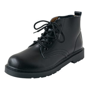 真皮黑色马丁靴男高帮英伦风ins网红机车靴港风冬季情侣工装潮鞋